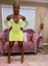 Load image into Gallery viewer, Neon Yellow Dress
